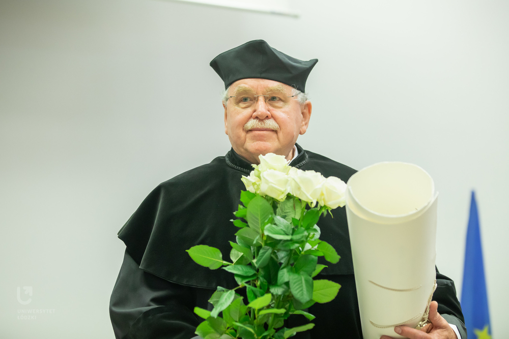 Prof. Maciej Henneberg wearing a toga
